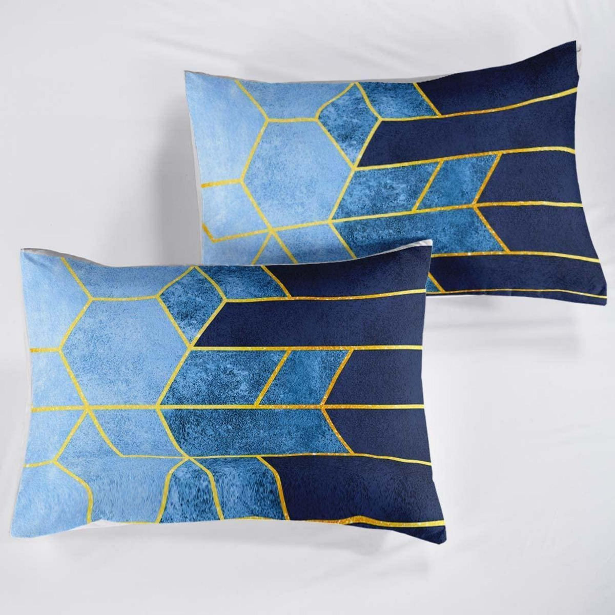 Gestreifte Bettwäsche Set 155x220cm – Marineblau Blau