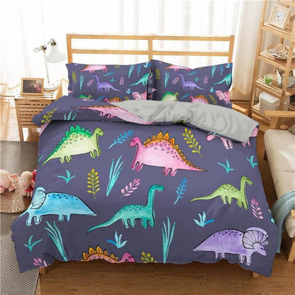 Kinder Bettwäsche Set Dino 200x200cm – Cartoon Dinosaurier