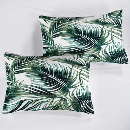 Grüne Blätter Bettwäsche Set 155x220cm & 80x80cm