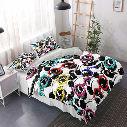Panda Bettwäsche Set 220x240cm - Niedliches Tier Motiv für Kinder
