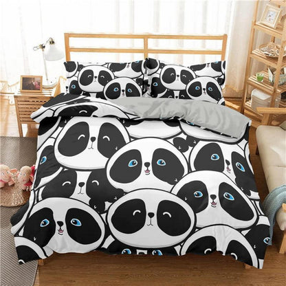 Panda Bettwäsche Set 220x240cm - Niedliches Tier Motiv für Kinder