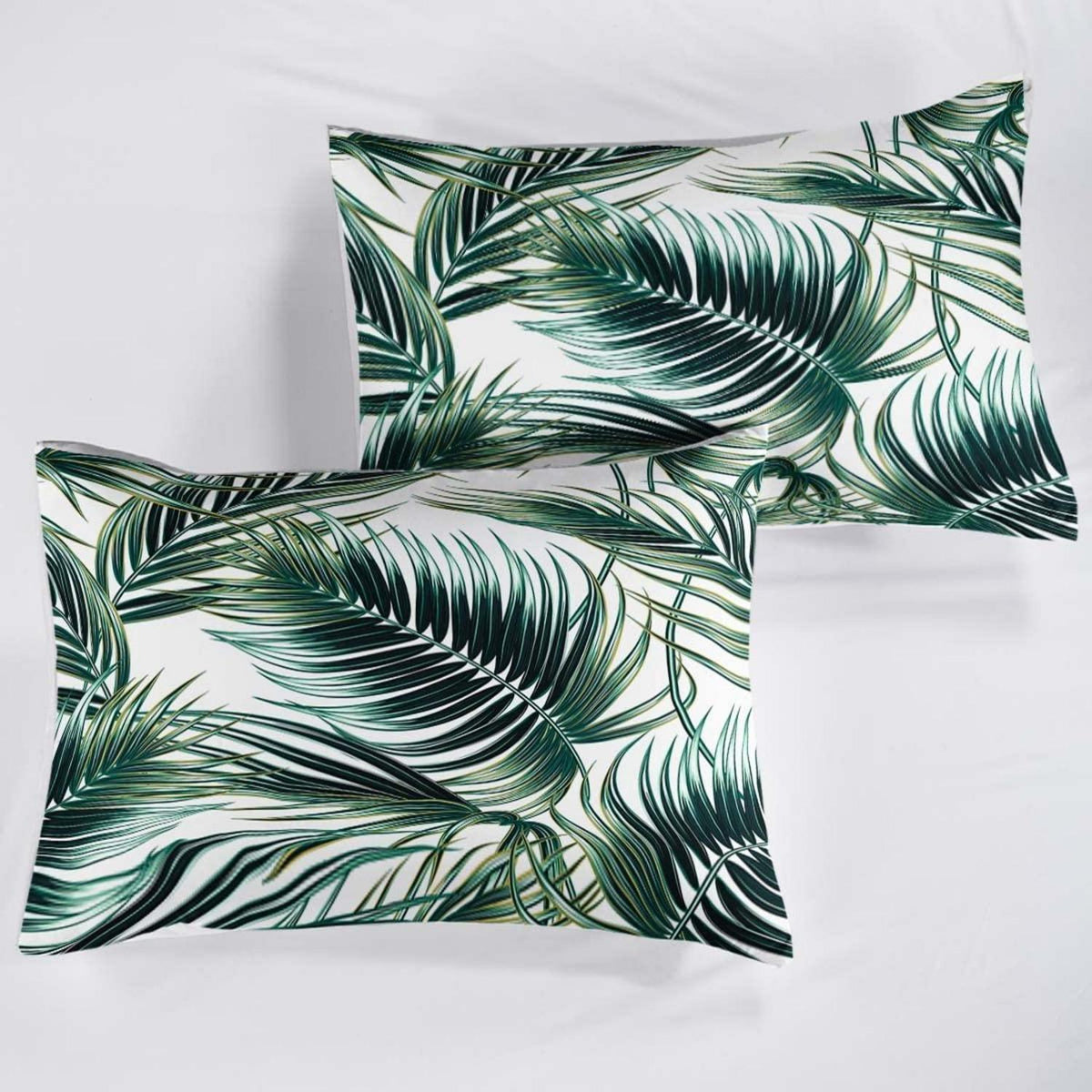 Grüne Bettwäsche-Set 220x240cm mit Blättermotiv
