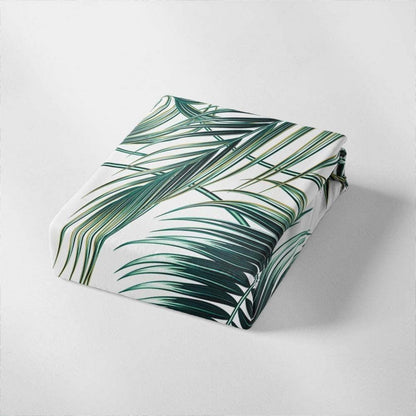 Grüne Bettwäsche-Set 220x240cm mit Blättermotiv