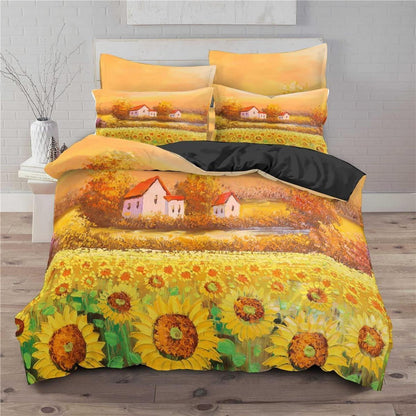 Sonnenblumen Bettwäsche Set 200x200cm Kinderzimmer Bettbezug