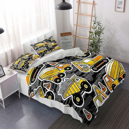Bettwäsche-Set Grau 200x220cm mit 2 Kissenbezügen 80x80cm