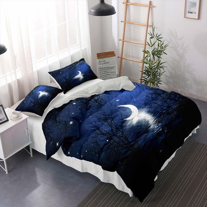 Karikatur Mond & Sterne Bettwäsche Set 200x200cm Kinderzimmer