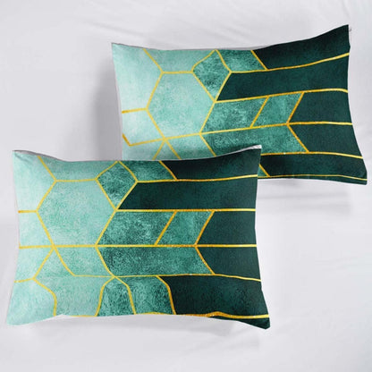 Bettwäsche-Set 200x220cm Marineblau Grün Gestreift Microfaser