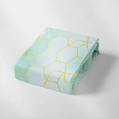 Bettwäsche-Set 200x220cm Marineblau Grün Gestreift Microfaser