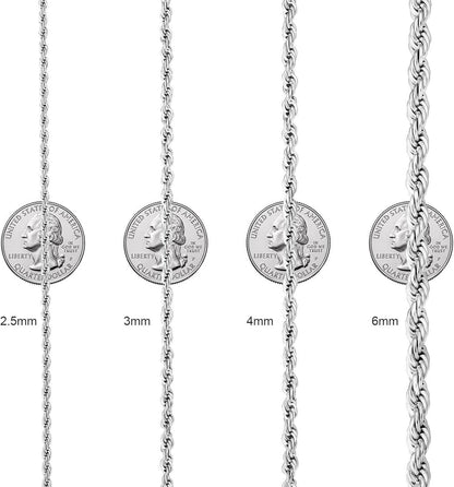 Hochwertige Rope Halskette 4mm Edelstahl Anhänger Herren Damen 55.9cm Gold