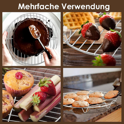 Herogo Kuchengitter Edels 2X Abkühlgitter Rostfrei Ø 27cm - Backen Dämpfen