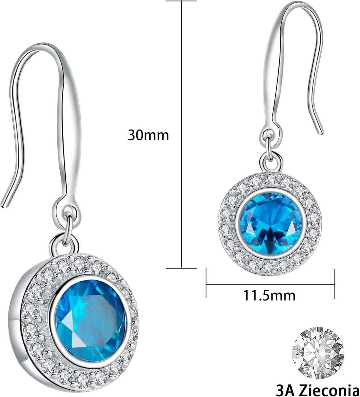 Ohrringe Hängend 925 Sterling Silber Ohrhänger 5A Zirkonia Damen