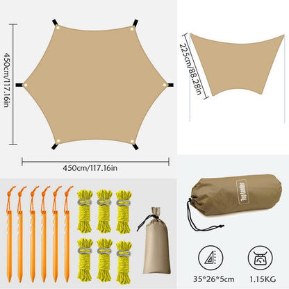 Camping Tarp Zelt 4,5x4,5m Ultraleicht Wasserdicht Multifunktional Outdoor