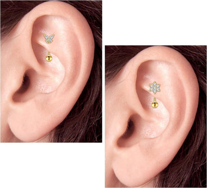 Augenbrauenpiercing Rook Daith Piercing 16G 8mm Goldspender