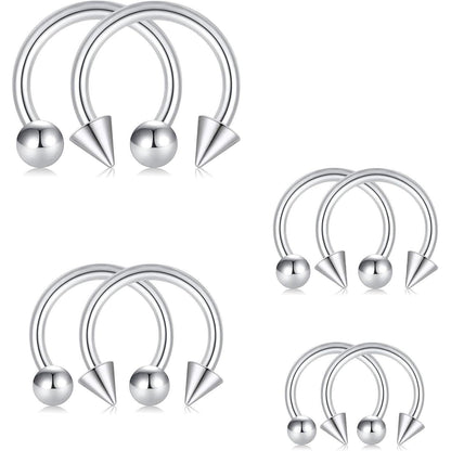 Hufeisen Nasenring Piercing Silber Schwarz Rosegold 16G Edelstahl 6-12mm