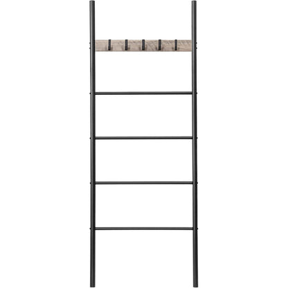 Handtuchleiter mit 5 Haken, Greige + Schwarz