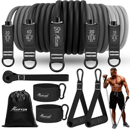 Resistance Bands Set 12-teilig 200 lbs Widerstandsbänder Fitnessbänder