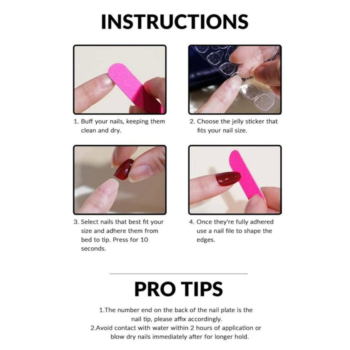 Abstrakt Blaue Press On Nails Set – Mandelform & Geleekleber