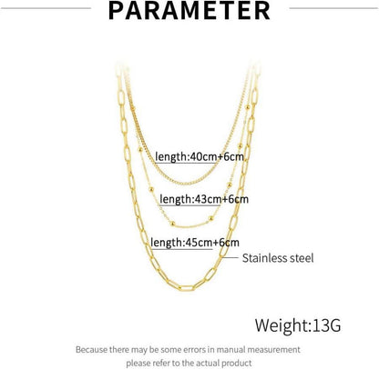Damen Multi-Layer Halskette Edelstahl Nickelfrei elegantes Design