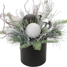 Kunstpflanze Weihnachtsdeko mit Tannenzweig und Beeren in Keramiktopf