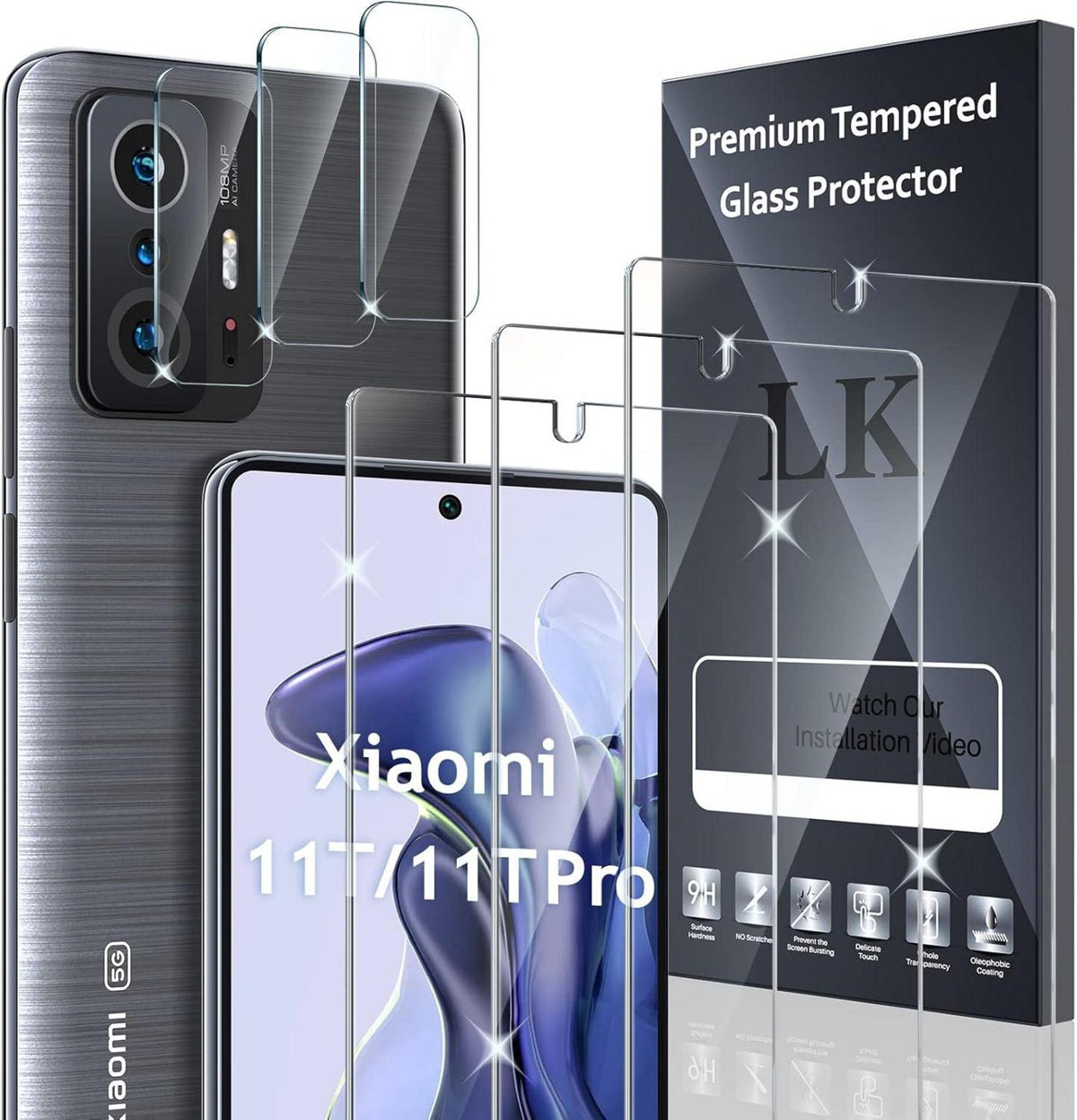 3+3 Stück Xiaomi 11T/11T Pro Schutzfolie Kamera Panzerfolie