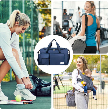 35L Damen Sporttasche Faltbare Reisetasche mit Schuhfach Nassfach