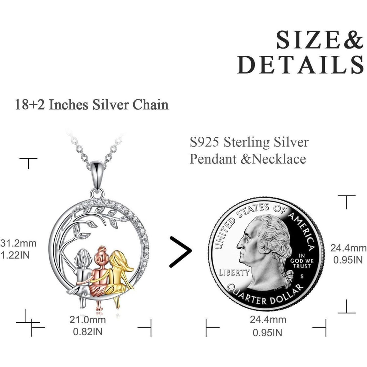 Schwestern Halskette "Always My Sister Forever My Friend" 925 Silber