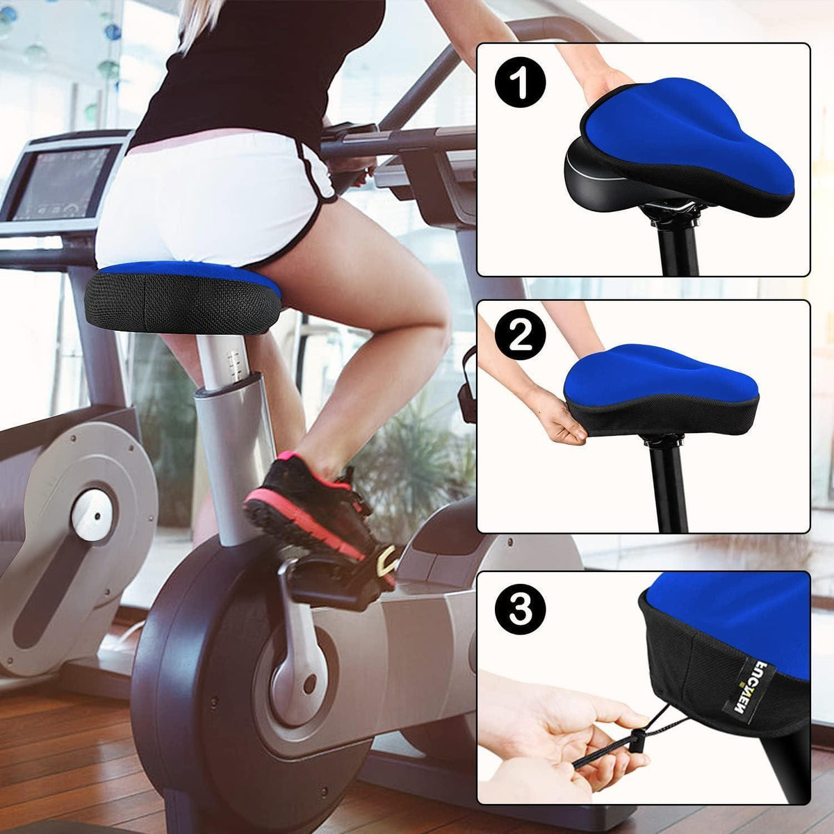 Fahrradsattelbezug Gel Blau – Weich & Bequem für Fitnessrad