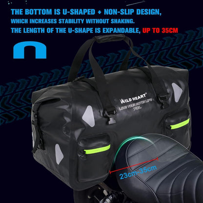 Wasserdichte Motorrad-Hecktasche 70L mit Seilriemen