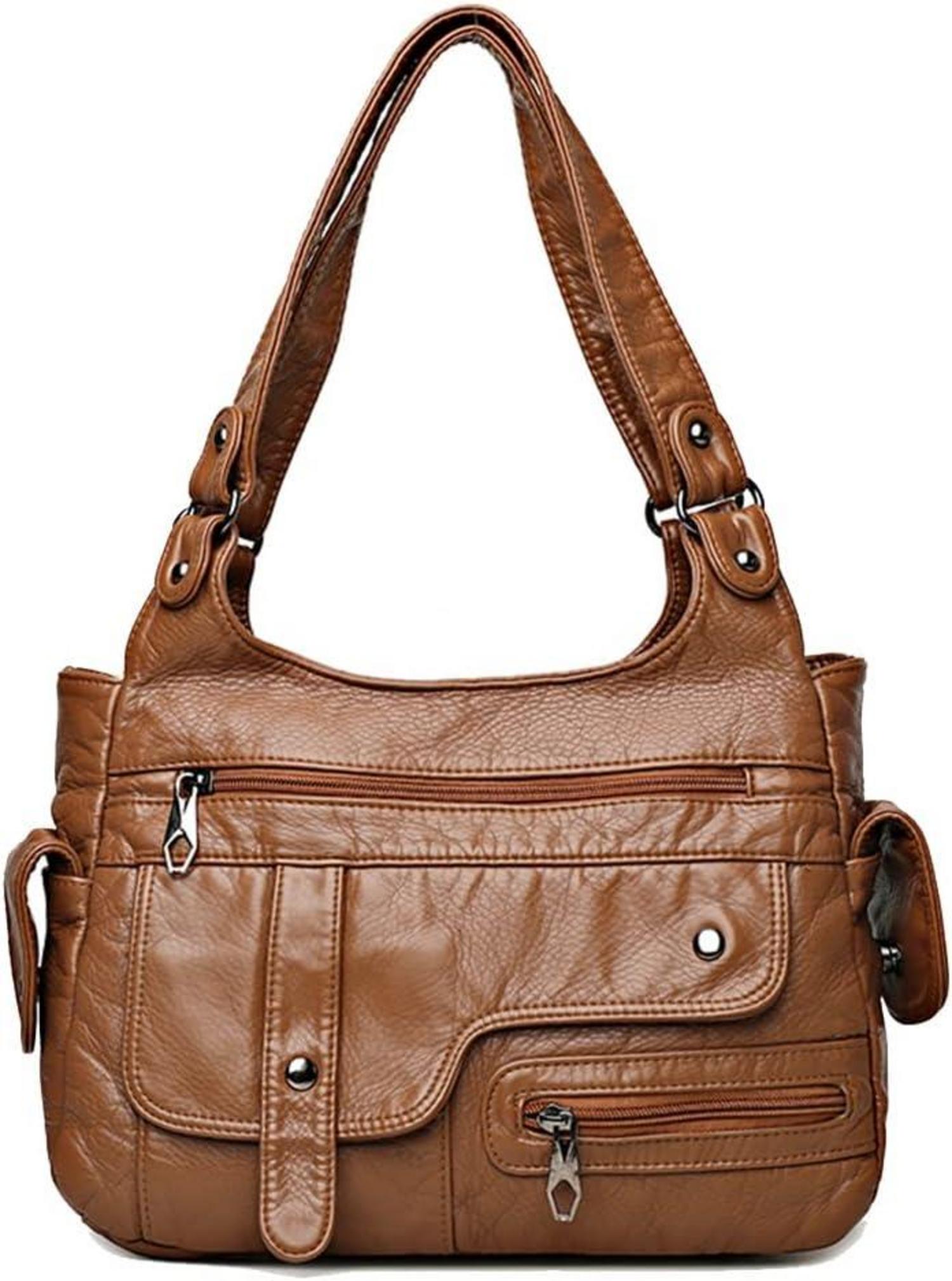 Damen PU-Leder Vintage Hobo Handtasche Schultertasche Retro