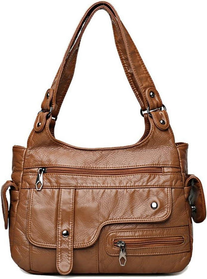 Damen PU-Leder Vintage Hobo Handtasche Schultertasche Retro