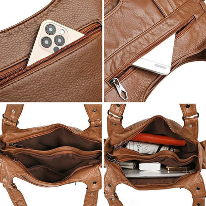 Damen Hobo Handtasche Rot in Lederoptik