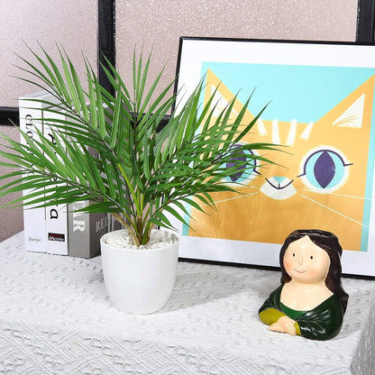 Kunstpflanze 40cm Künstliche Pflanze Areca Palm im Topf Wohn Deko