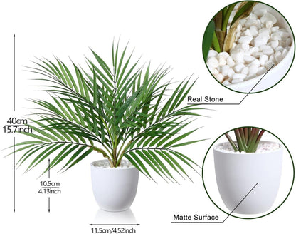 Kunstpflanze 40cm Künstliche Pflanze Areca Palm im Topf Wohn Deko