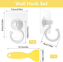 Selbstklebende 360° Drehbare Deckenhaken 6er Set Transparent