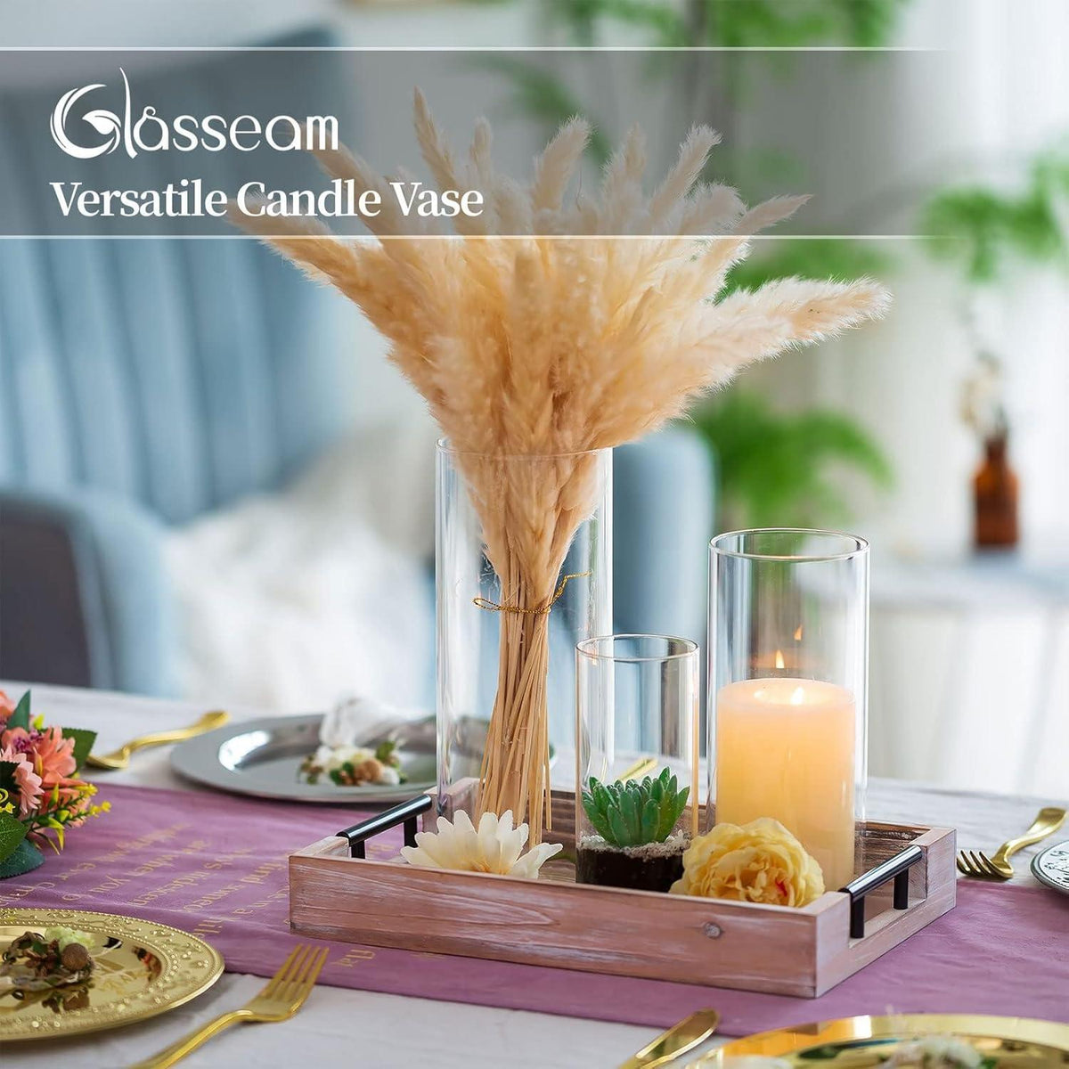 Moderne Glasvasen Set für Hochzeit und Wohnzimmer 3 Stück