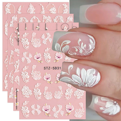 3D Nagelsticker Frühling Blume - Selbstklebende Nail Art Dekoration
