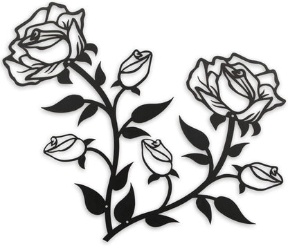 Moderne Große Rosen Wanddekoration aus Metall, 38cm (2