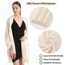 Pashmina Stola und Schal für Damen, weich und vielseitig, Creme