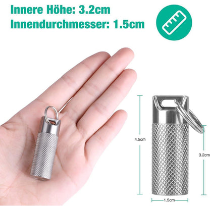 Opret Titan Pillendose Klein Schlüsselanhänger Wasserdicht