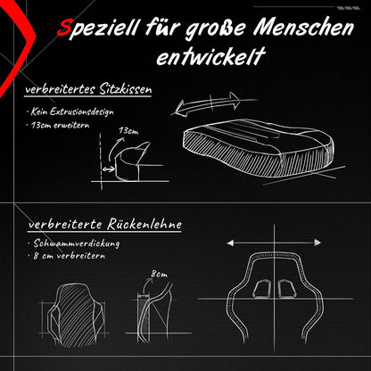 Gaming Stuhl mit Frühling Kissen und Lendenwirbelstütze