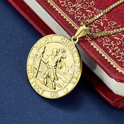 Heiliger Christophorus Kette 925 Sterling Silber vergoldet