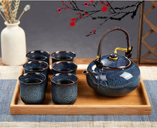 Japanisches Porzellan Teeservice Set, blau, 90-tägiges