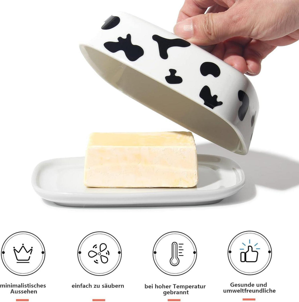 Butterdose Keramik Hochwertig Butterglocke Dish Porzellan