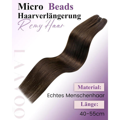 Braune Echthaar Micro Weft Haarverlängerung Remy 12 Zoll #4