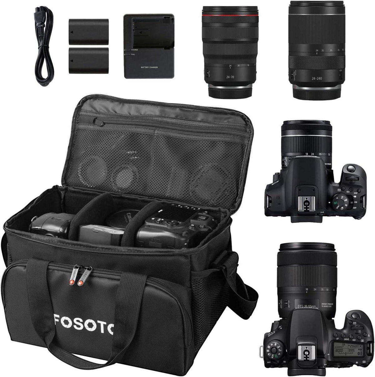 Große DSLR-Kameratasche für Canon Nikon Sony Panasonic Neben DSLR-Kameras auch für Camcorders geeignet