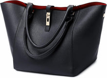 Große Damen Leder Shopper Handtasche Henkeltasche Schultertasche