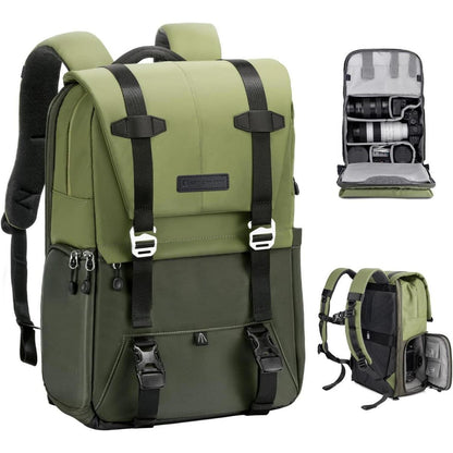 Kamerarucksack 20L mit Laptopfach & Regenschutz – Grün