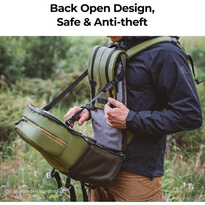 Kamerarucksack 20L mit Laptopfach & Regenschutz – Grün