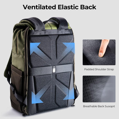 Kamerarucksack 20L mit Laptopfach & Regenschutz – Grün