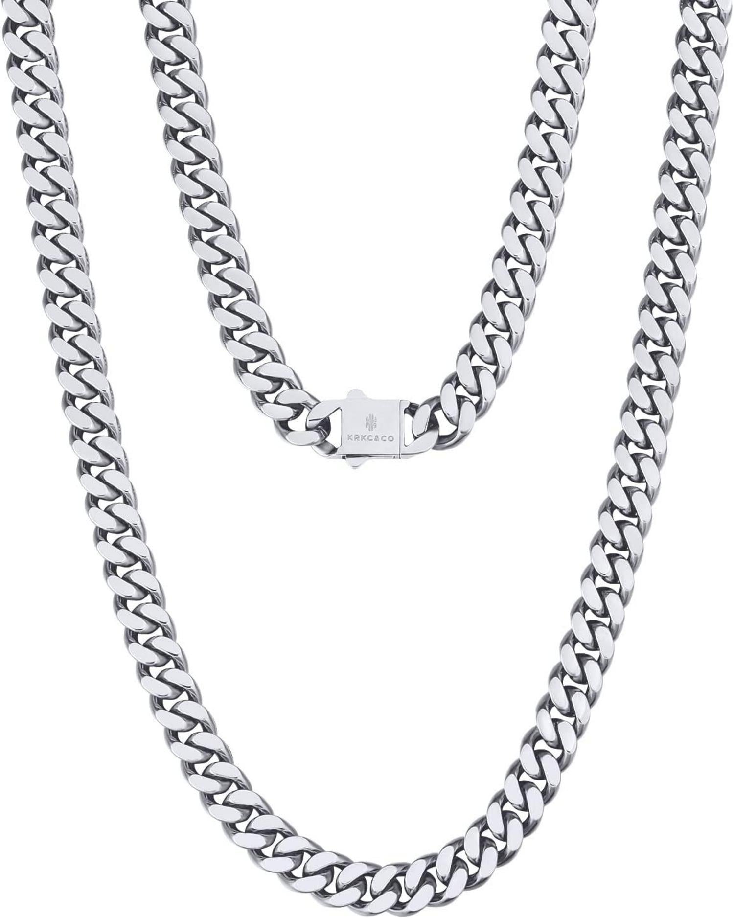 Goldene KRKC&CO Panzerkette Herren 8/12/14mm, Cuban Link Chain